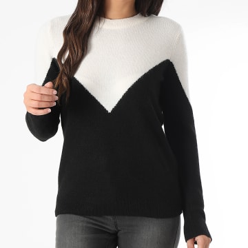 Vero Moda - Pull Femme Plaza Blanc Noir