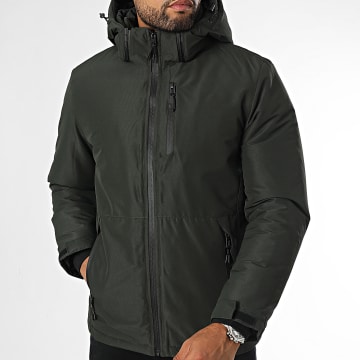 Zayne Paris  - Donker Khaki Groene Hooded Zip Jacket