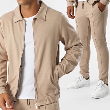 Zayne Paris  - Beige jas met rits en broeken