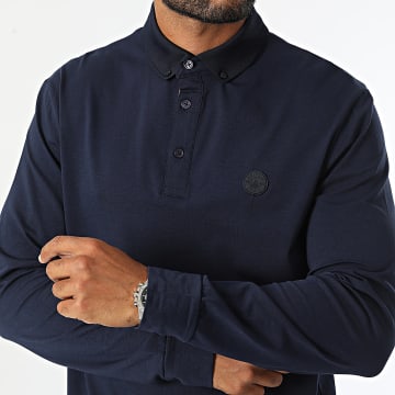 American People - Popeye marineblauw poloshirt met lange mouwen