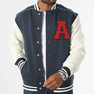 American People - Veste Bomber Boss Bleu Marine Blanc