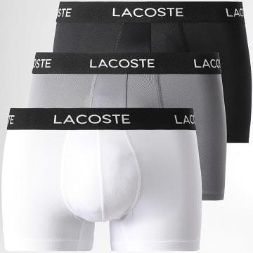 Lacoste - Lot De 3 Boxers Classic Blanc Gris Noir