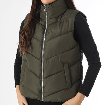 Only - Abrigo sin mangas para mujer Finno Caqui Verde