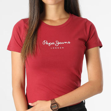 Pepe Jeans - Dames Slim T-shirt New Virginia Rood