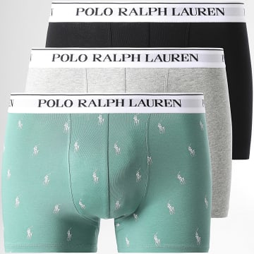 Polo Ralph Lauren - Set di 3 boxer verdi, grigi e neri