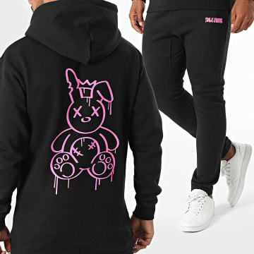 Sale Môme Paris - Tuta da ginnastica King Black Pink Fluo Rabbit