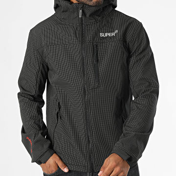 Superdry - Veste Zippée Capuche Hood Ripstop Softshell Trekker M5011924A Noir