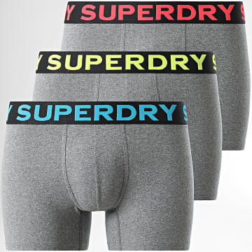 Superdry - Juego de 3 M3110452A Calzoncillos bóxer gris jaspeado