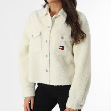 Tommy Jeans - Sobrecamisa Mujer Sherpa Teddy Insignia 8869 Beige