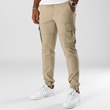 JJREBEL - Pantaloni Cargo Michael Beige