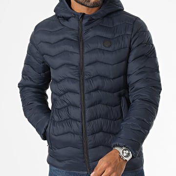 Kymaxx - Marineblauwe jas met capuchon