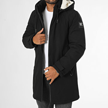 Kymaxx - Parka negra con capucha