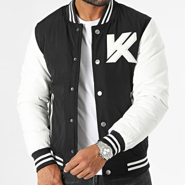 Kymaxx - Chaqueta Teddy Negro Blanco