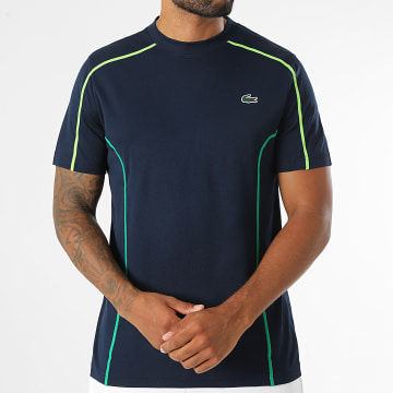 Lacoste - Tee Shirt Regular Fit Logo Crocodile Ultra Dry Bleu Marine