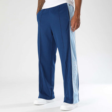 Lacoste - Pantalon Jogging A Bandes Logo Brodé Crocodile Bleu Marine Bleu Clair