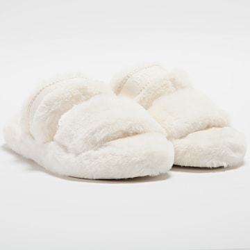 Tommy Hilfiger - Claquettes Femme Fur Basics Slipper 8343 Beige