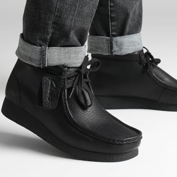 Clarks - Wallabee Evo zwart leren schoenen