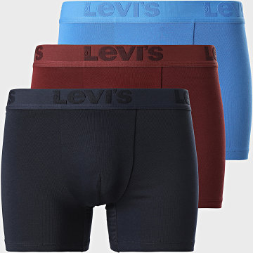 Levi's - Juego de 3 bóxers 905045001 Azul marino Burdeos