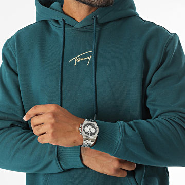 Tommy Jeans - Regular Gold Signature Hoodie 0507 Flesgroen Goud