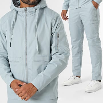 Frilivin - Lichtblauwe Hooded Zip-jas en Cargo-broekset