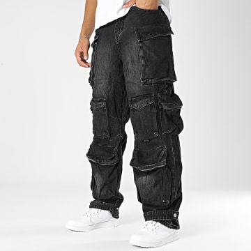 Frilivin - Pantalon Cargo Jean Relaxed Fit Noir