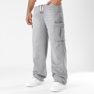 LBO - Jeans Baggy Cargo a gamba larga 3574 Denim Grigio chiaro