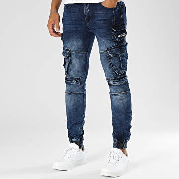 MTX - Blauwe Denim Slim Fit Cargo Broek