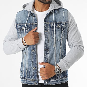 MTX - Denim Blue Hooded Jeans Jas Heide Grijs