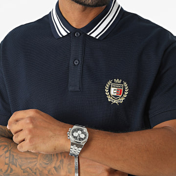 Tommy Jeans - Polo Manches Courtes Varsity 9624 Bleu Marine Doré