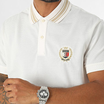 Tommy Jeans - Varsity Polo met korte mouwen 9624 Witgoud