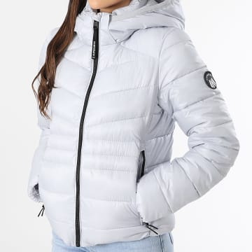 Sweat Superdry Femme Gris – Capuche, Fermeture Intégrale, Taille 16, Très Bon état