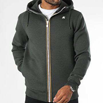 K-Way - Rainer Spacer Hooded Zip Sweat Top K2141DW Donkergroen