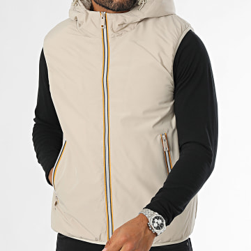 Kymaxx - Beige mouwloze jas met capuchon