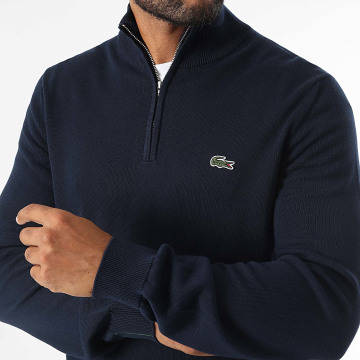 Lacoste - Sweat Zippé Logo Brodé Crocodile Regular Fit Bleu Marine