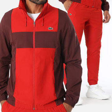 Lacoste - Bordeaux Red Crocodile Logo Regular Fit Track Suit - Ryses