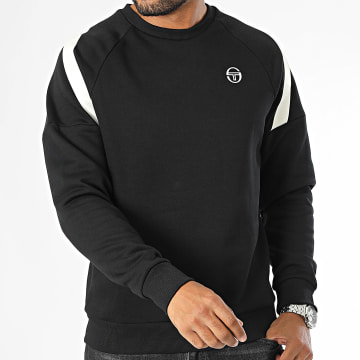 Sergio Tacchini - Diagonalley 40774 Negro Beige Sudadera de rayas con cuello redondo