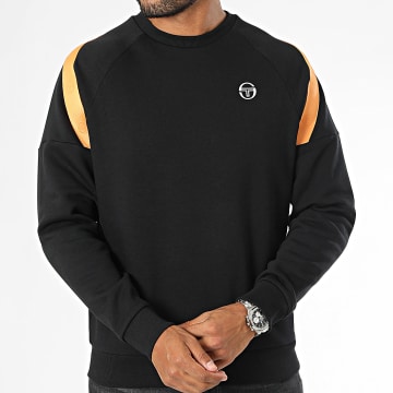 Sergio Tacchini - Diagonalley 40774 Gestreept Crewneck Sweatshirt Zwart Oranje