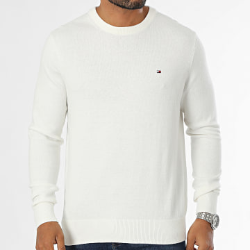 Tommy Hilfiger - Maglione Pima Cotone Organico Cashmere 8046 Bianco