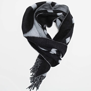 Calvin Klein - Echarpe Classic Wool Scarf Signature 2369 Noir Gris