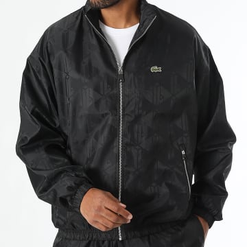 Lacoste - Veste Zippée Logo Brodé Crocodile Noir