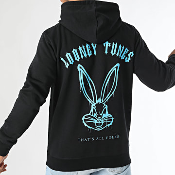 Looney Tunes - Bugs Bunny Wereldwijd Rugspray Hoodie Zwart Blauw