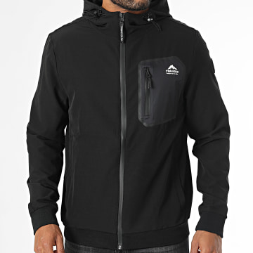 Helvetica - Terra Chaqueta negra con capucha y cremallera