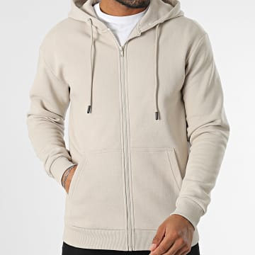 Jack And Jones - Sweat Zippé Capuche Bradley Beige
