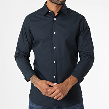 JJREBEL - Gavin Camicia solida a maniche lunghe blu navy