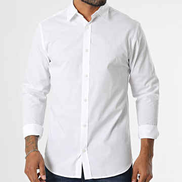 JJREBEL - Chemise Manches Longues Gavin Solid Blanc