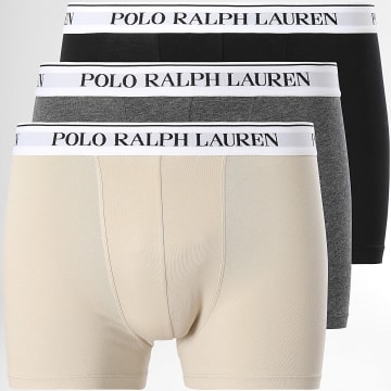 Polo Ralph Lauren - Set di 3 boxer Beige Antracite Heather Nero