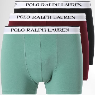 Polo Ralph Lauren - Lot De 3 Boxers Bordeaux Vert Noir