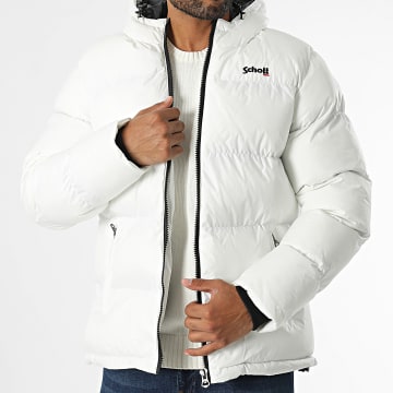 Schott NYC - Doudoune Capuche Idaho 2 Blanc