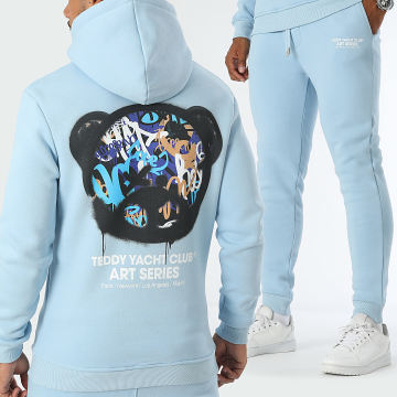 Teddy Yacht Club - Art Series 2 Blauw Hooded Sweatshirt en Joggingbroek Set Lichtblauw