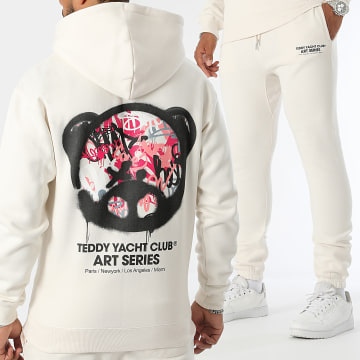 Teddy Yacht Club - Art Serie 2 Roze Beige Hoodie en Joggingbroek Set